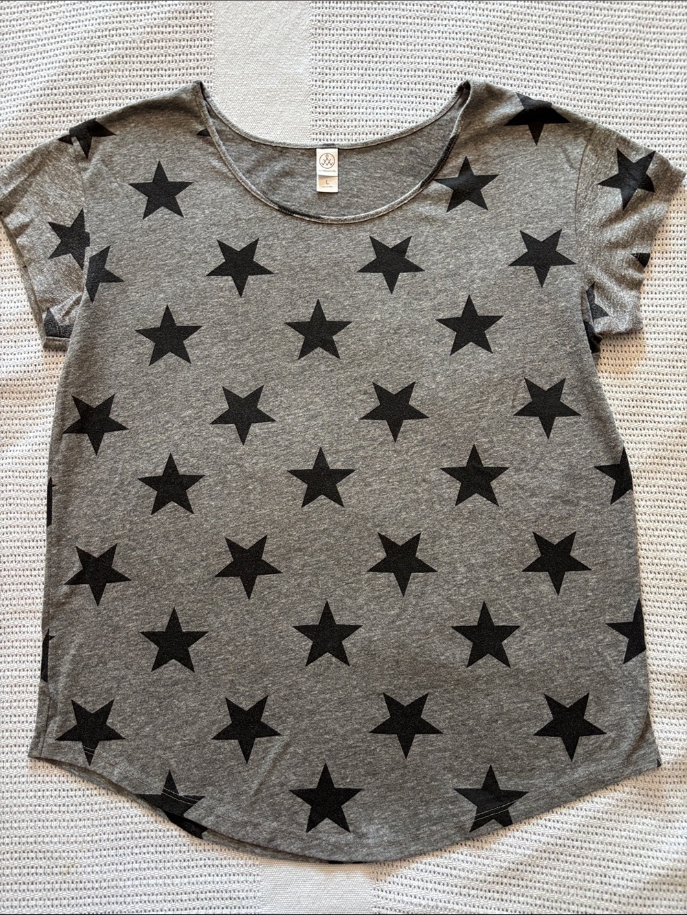 Alternative Women's Grey Tee with Black Star Print